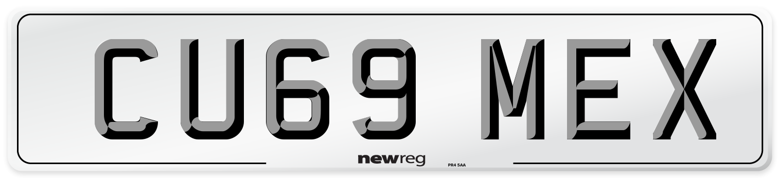 CU69 MEX Number Plate from New Reg